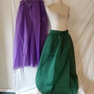 Purple Tullie Wrap Skirt And Green Long Tullie Wrap Skirt Performance. One Size